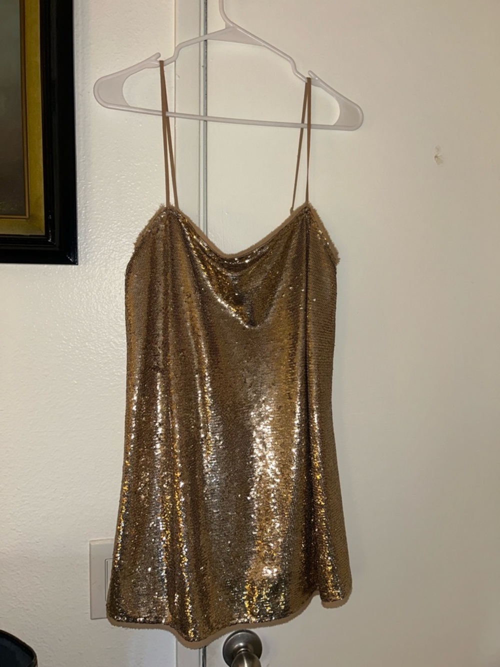 Free People Gold Sequin Mini Dress